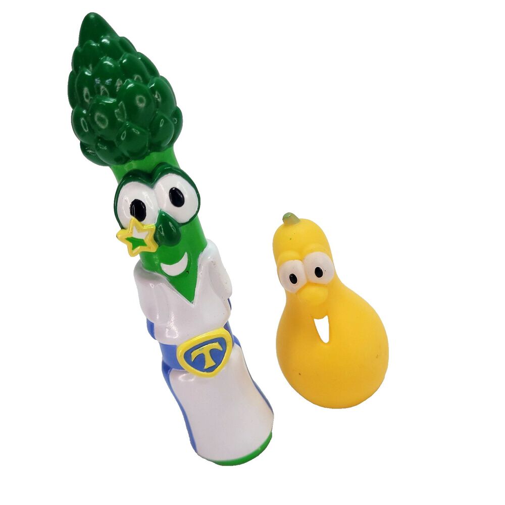 Veggietales Archibald Asparagus Jerry Gourd Figures Vtg Christian Big Ideas